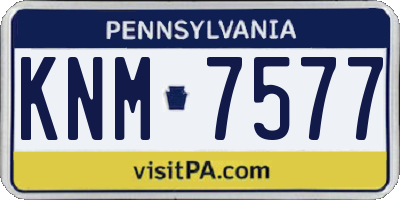 PA license plate KNM7577