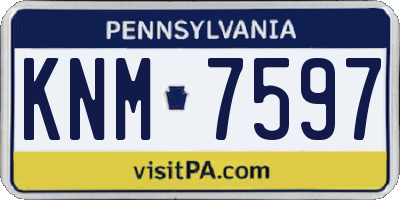 PA license plate KNM7597