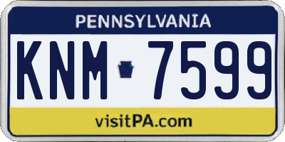 PA license plate KNM7599
