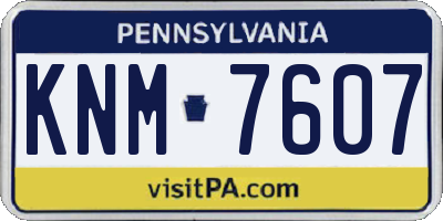 PA license plate KNM7607