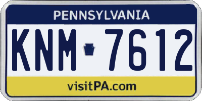 PA license plate KNM7612