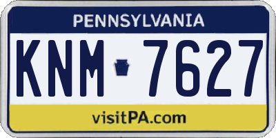 PA license plate KNM7627