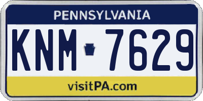 PA license plate KNM7629