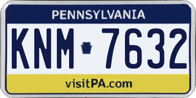 PA license plate KNM7632