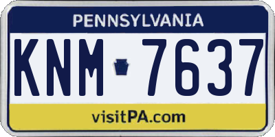 PA license plate KNM7637