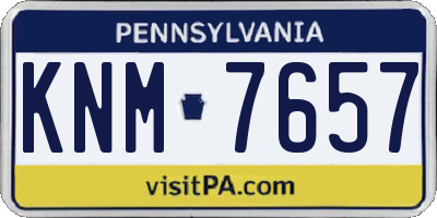 PA license plate KNM7657