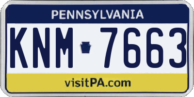 PA license plate KNM7663