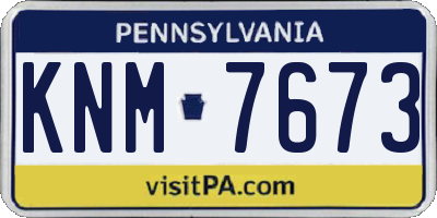 PA license plate KNM7673