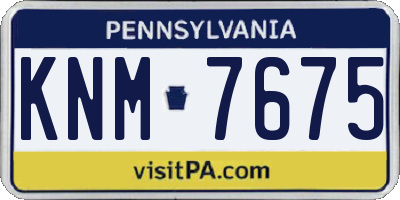 PA license plate KNM7675