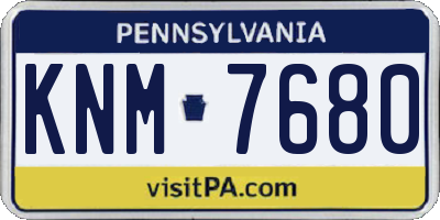 PA license plate KNM7680