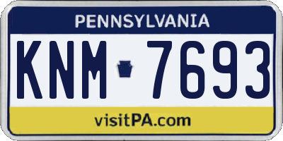 PA license plate KNM7693