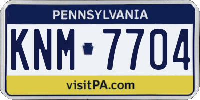 PA license plate KNM7704