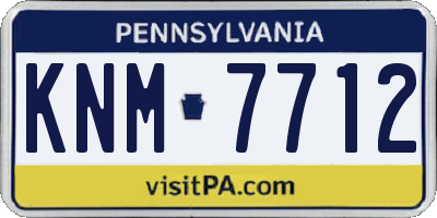 PA license plate KNM7712