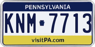 PA license plate KNM7713