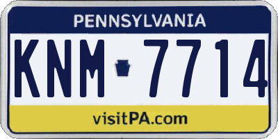 PA license plate KNM7714