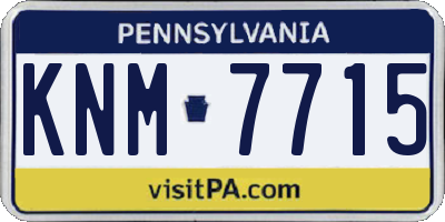 PA license plate KNM7715