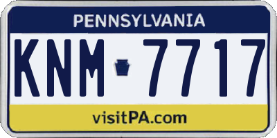 PA license plate KNM7717