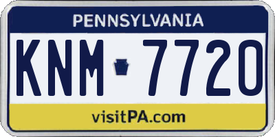 PA license plate KNM7720