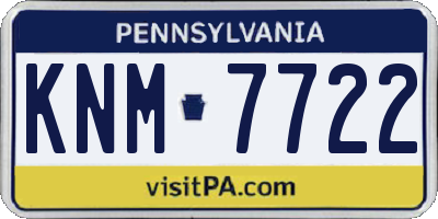 PA license plate KNM7722