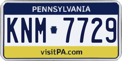 PA license plate KNM7729