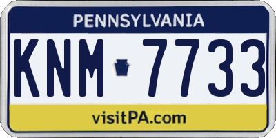PA license plate KNM7733