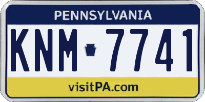 PA license plate KNM7741
