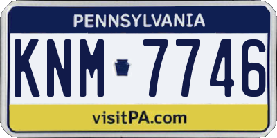 PA license plate KNM7746