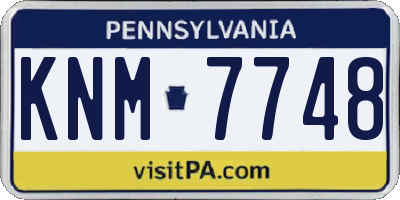 PA license plate KNM7748