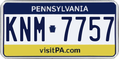 PA license plate KNM7757