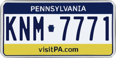 PA license plate KNM7771