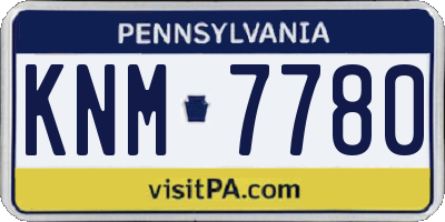 PA license plate KNM7780