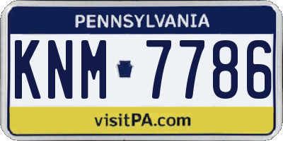 PA license plate KNM7786