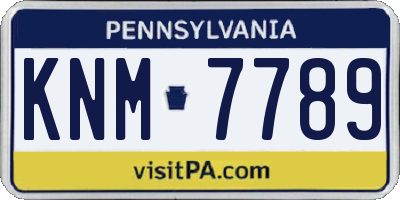 PA license plate KNM7789