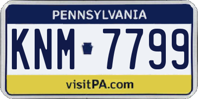 PA license plate KNM7799