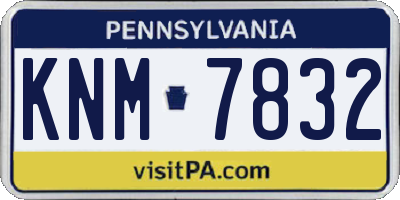 PA license plate KNM7832