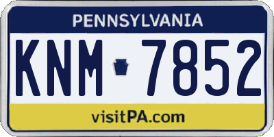 PA license plate KNM7852