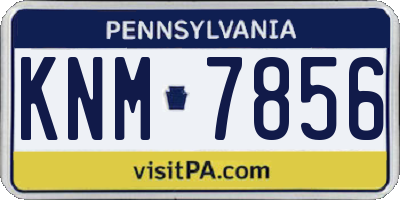 PA license plate KNM7856