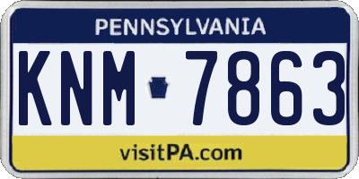 PA license plate KNM7863