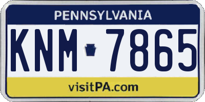 PA license plate KNM7865