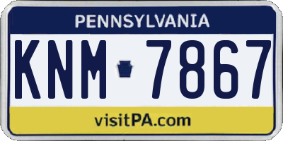PA license plate KNM7867