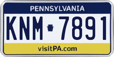 PA license plate KNM7891