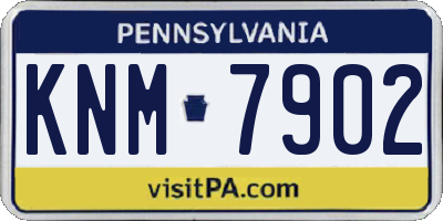 PA license plate KNM7902
