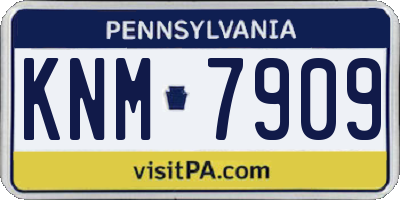 PA license plate KNM7909