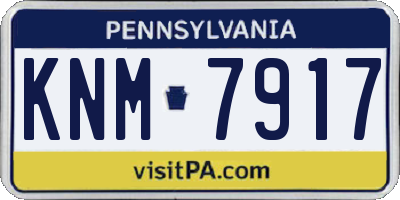 PA license plate KNM7917