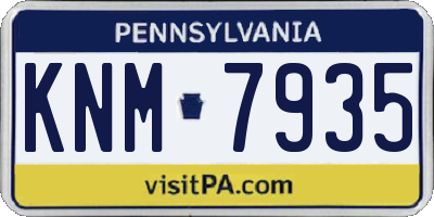 PA license plate KNM7935