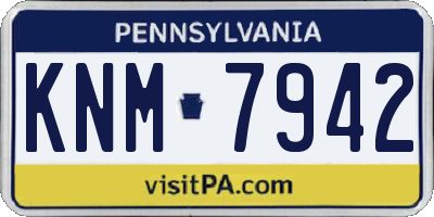 PA license plate KNM7942