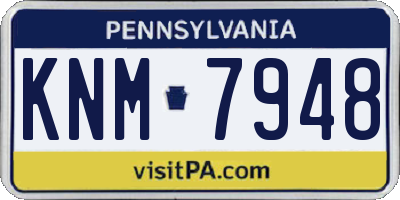 PA license plate KNM7948