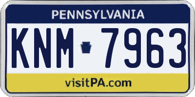PA license plate KNM7963