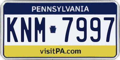 PA license plate KNM7997