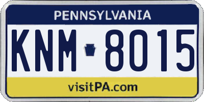 PA license plate KNM8015